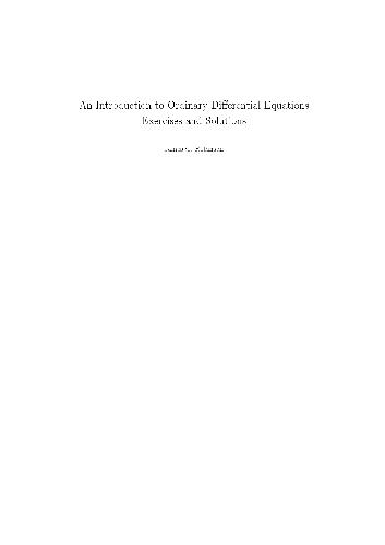 Robinson Solution manual for An introduction to ordinary differential equations Author(s): Robinson J.C