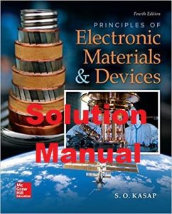 Solution Manual Principles of Electronic Materials and Devices 4th edition Safa Kasap