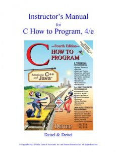 Instructor's Manual for C - Paul Deitel, Harvey Deitel