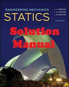Solution Manual Statics 9th edition Meriam and Kraige