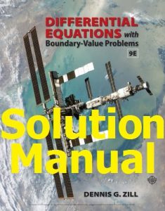 Download Solution Manual Differential Equations With Boundary Value Problem 9th Edition Dennis Zill
