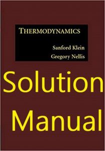 Solution Manual Thermodynamics Sanford Klein