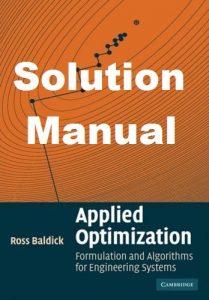 Solution Manual Applied Optimization Ross Baldick