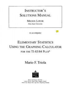 Instructor's Solution Manuals to Elementary Statistics, 9th Edition - Mario F. Triola - 427pd10mb