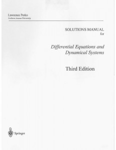 Instructor's Solutions Manual to Differential Equations and Dynamical Systems 3rd ed-Lawrence Perko-167pd50mb