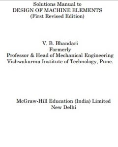 Solution Manual for Design of Machine Elements- B. Bhandari