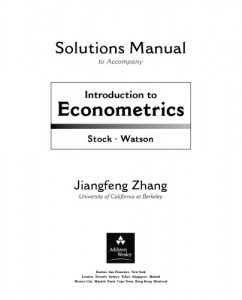 Stock and Watson Econometrics Solutions