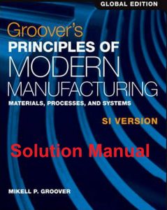 Solution Manual for Groover's Principles of Modern Manufacturing - Mikell Groover